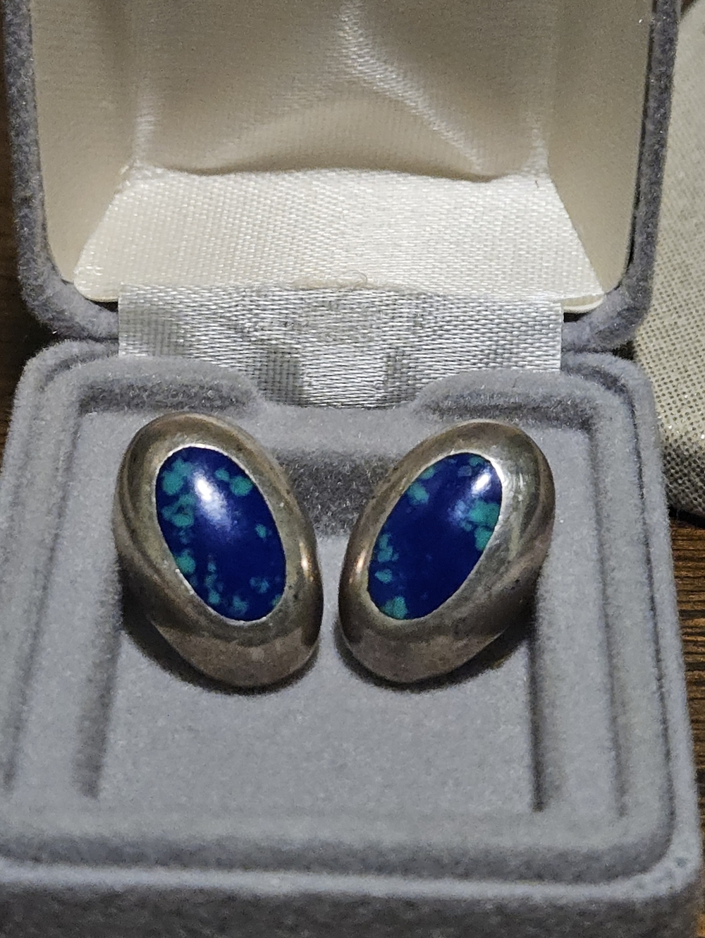 Sterling Silver Azurite Earrings